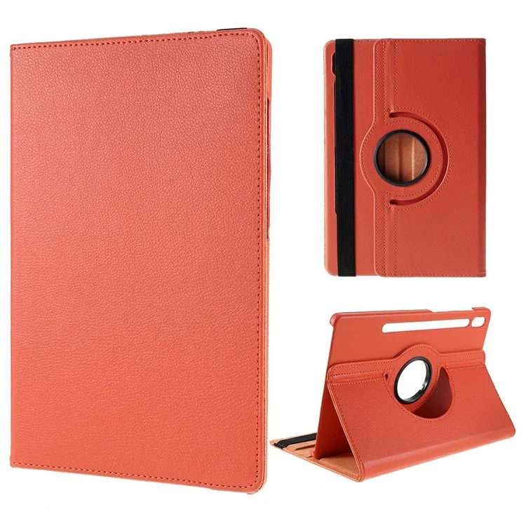 For Samsung Galaxy Tab S10 FE+ Case Rotating Stand PU Leather + PC Tablet Cover with Elastic Band - Red-Cellmalls