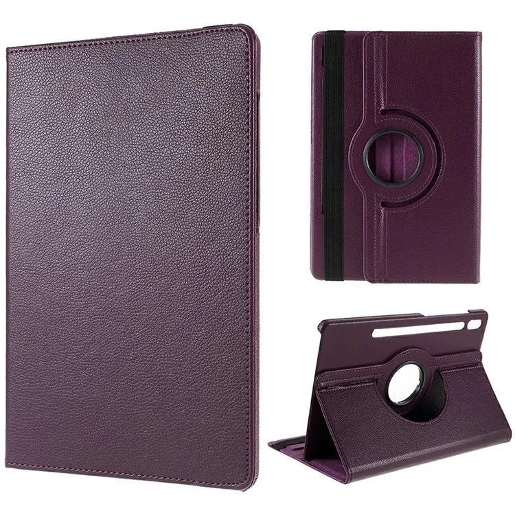 For Samsung Galaxy Tab S10 FE+ Case Rotating Stand PU Leather + PC Tablet Cover with Elastic Band - Red-Cellmalls