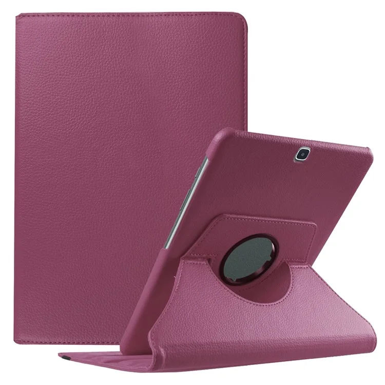 For Samsung Galaxy Tab S2 9.7 Lychee Litchi Grain Leather Rotary Stand Cover - Black-Cellmalls