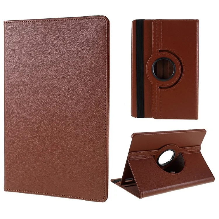 For Samsung Galaxy Tab S10 FE+ Case Rotating Stand PU Leather + PC Tablet Cover with Elastic Band - Red-Cellmalls
