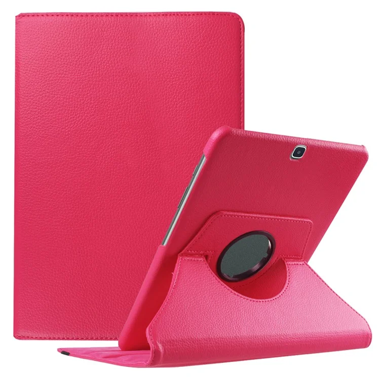 For Samsung Galaxy Tab S2 9.7 Lychee Litchi Grain Leather Rotary Stand Cover - Black-Cellmalls