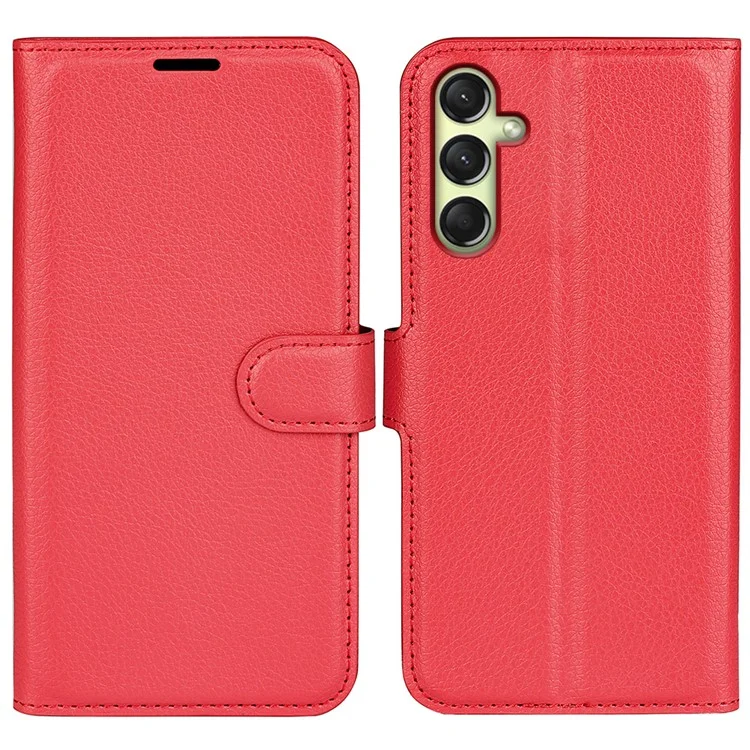 For Samsung Galaxy A16 5G / A16 4G Case Litchi Texture Shockproof Leather Wallet Phone Cover - Black-Cellmalls