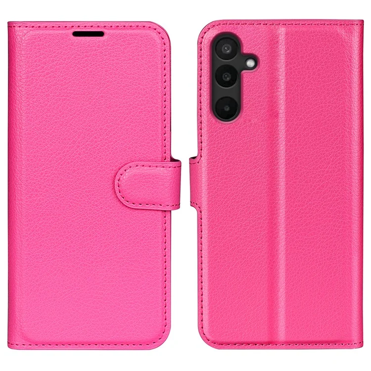 For Samsung Galaxy M16 5G Case Litchi Texture Shockproof Leather Wallet Phone Cover - Black-Cellmalls