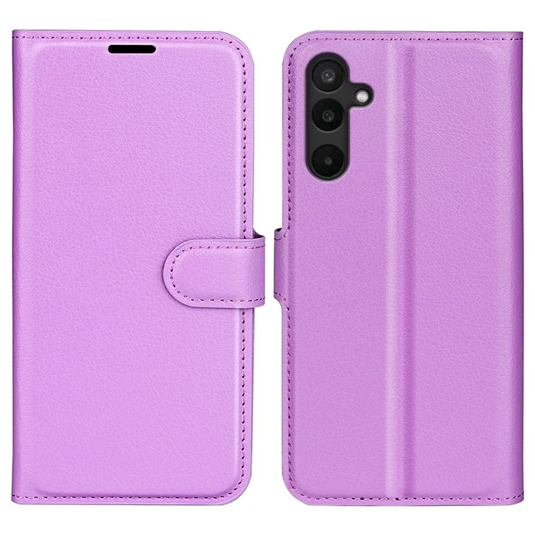 For Samsung Galaxy M16 5G Case Litchi Texture Shockproof Leather Wallet Phone Cover - Black-Cellmalls