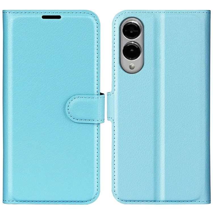 For Samsung Galaxy S25 Edge Case Litchi Texture Shockproof Leather Wallet Phone Cover - Black-Cellmalls