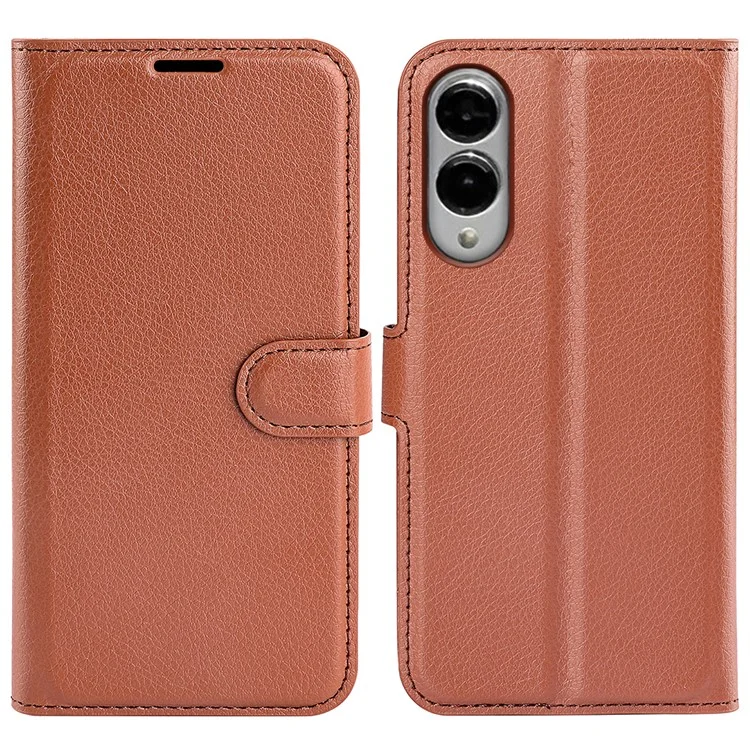 For Samsung Galaxy S25 Edge Case Litchi Texture Shockproof Leather Wallet Phone Cover - Black-Cellmalls