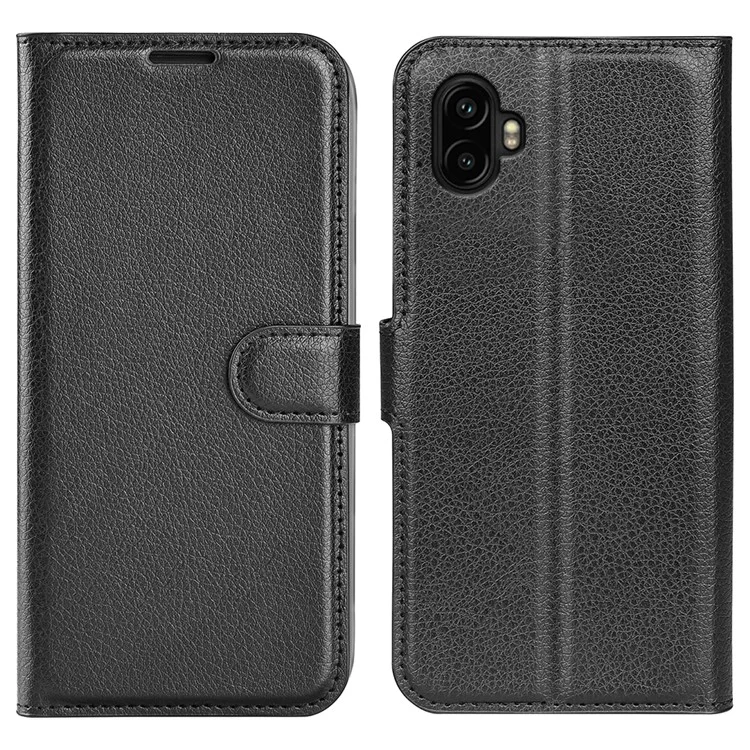 For Samsung Galaxy XCover7 Pro Case Litchi Texture Shockproof Leather Wallet Phone Cover - Black-Cellmalls
