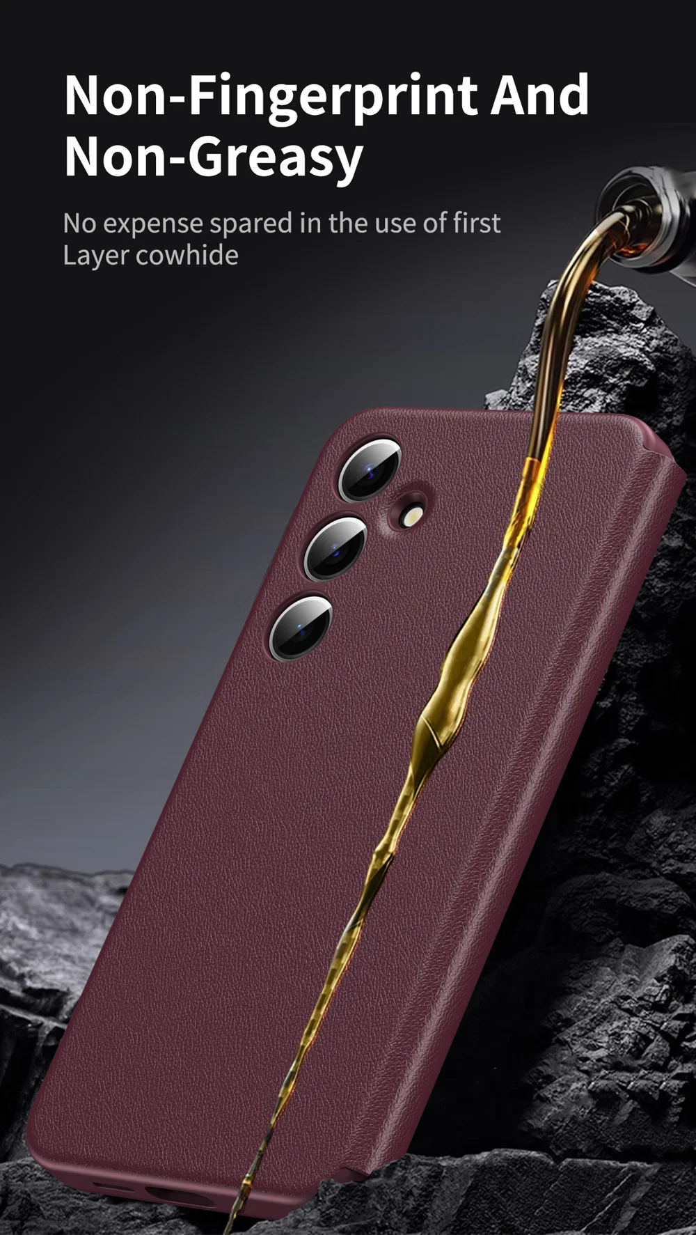 For Samsung Galaxy S24+ Leather Phone Case with View Window Card Slot - Sapphire-Cellmalls