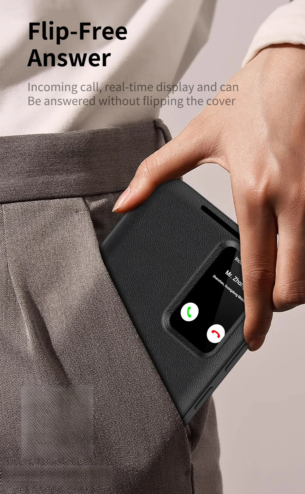 For Samsung Galaxy S24+ Leather Phone Case with View Window Card Slot - Sapphire-Cellmalls