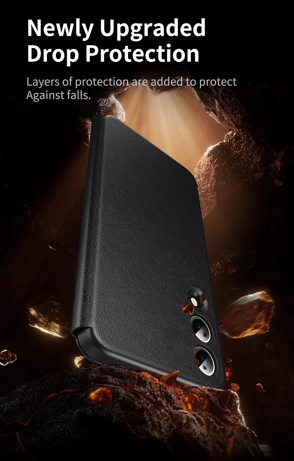 For Samsung Galaxy S25 Edge Case with Card Holder Smart View Window Leather Phone Cover - Black-Cellmalls