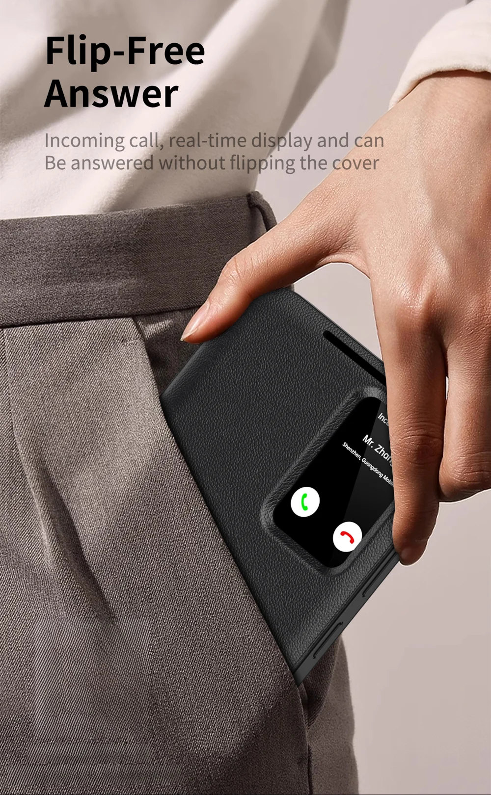 For Samsung Galaxy S23+ Case Leather Phone Cover with View Window Card Slot - Sapphire-Cellmalls