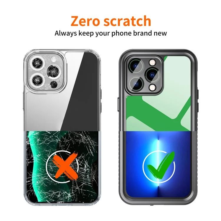 FS Series For iPhone 14 Pro Max Diving Phone Case IP68 Waterproof Dustproof Protection Clear Cover-Cellmalls