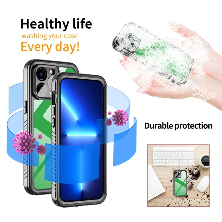 FS Series For iPhone 14 Pro Max Diving Phone Case IP68 Waterproof Dustproof Protection Clear Cover-Cellmalls