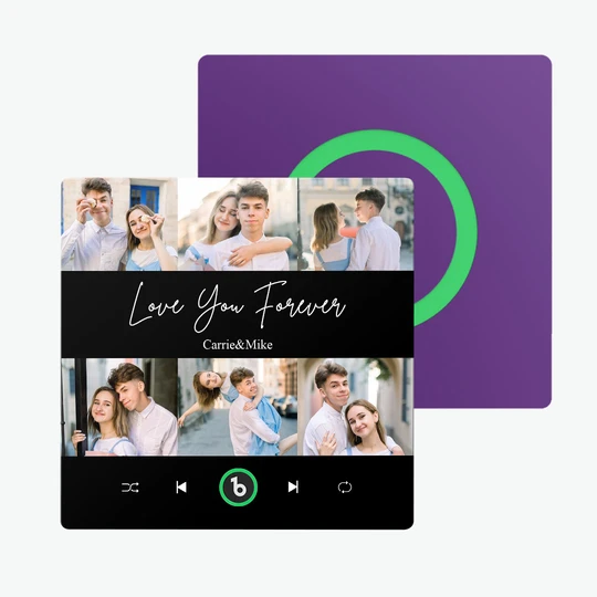 FridgeBeats Frameless Custom Photos Text Music Fridge Magnet Special for Valentine's Day New 4.0 Upgrade Colorful Album Sticker