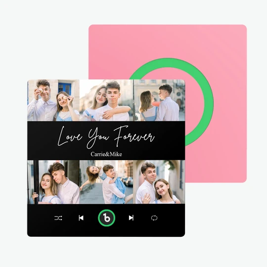 FridgeBeats Frameless Custom Photos Text Music Fridge Magnet Special for Valentine's Day New 4.0 Upgrade Colorful Album Sticker