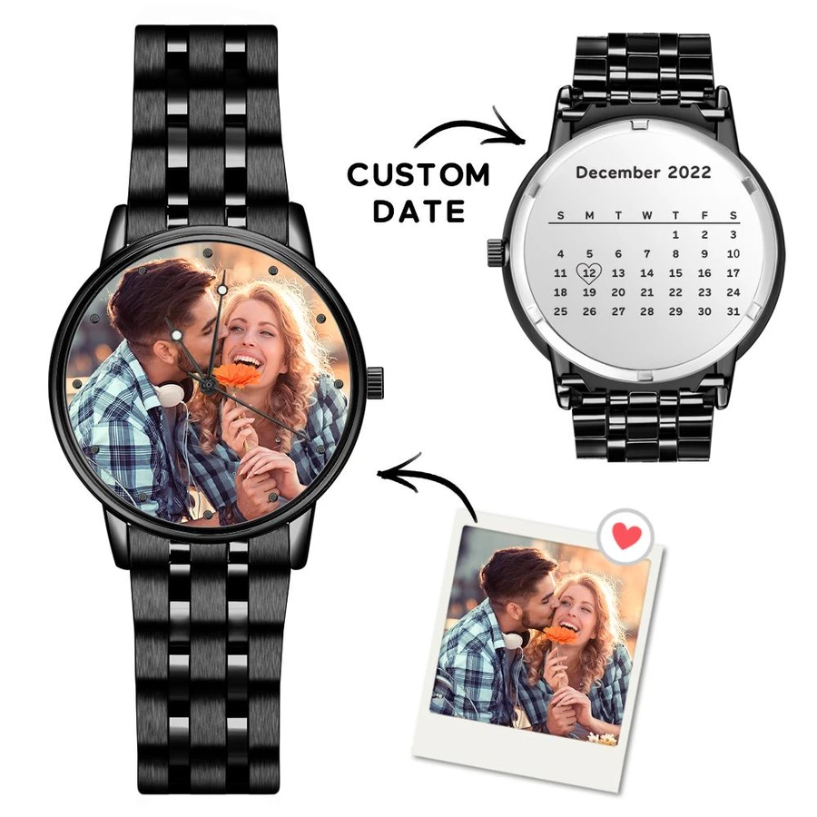 Men's Engraved Photo Watch