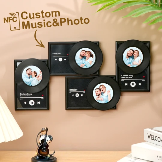 Personalized NFC Vinyl Record Music Photo Wall Decor Gifts for Lover