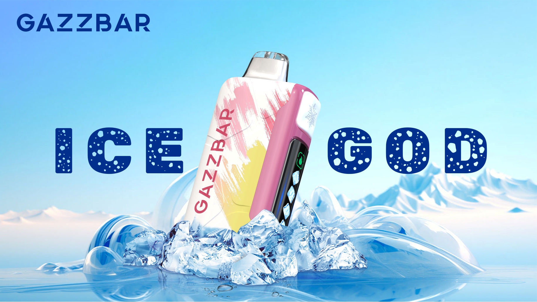 Gazzbar Ice god 50000 Puff 50K 5 level ice adjustable disposable vape with Smart Display