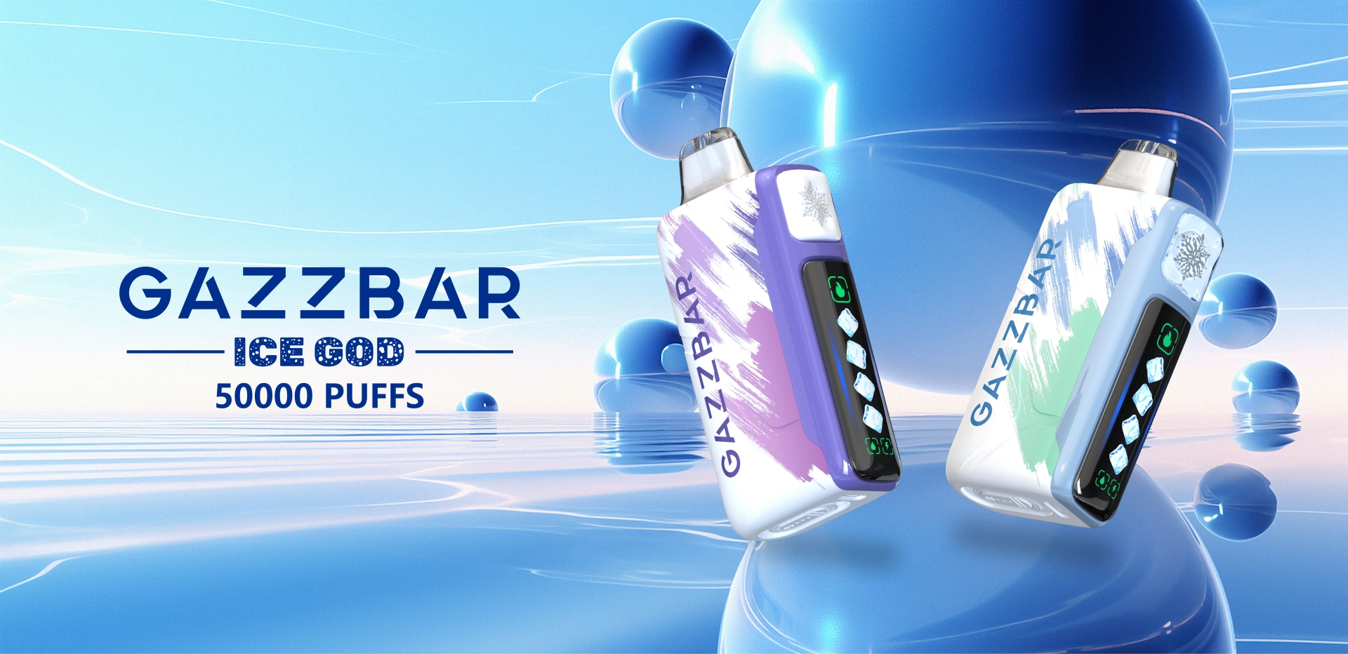 Gazzbar Ice god 50000 Puff 50K 5 level ice adjustable disposable vape with Smart Display