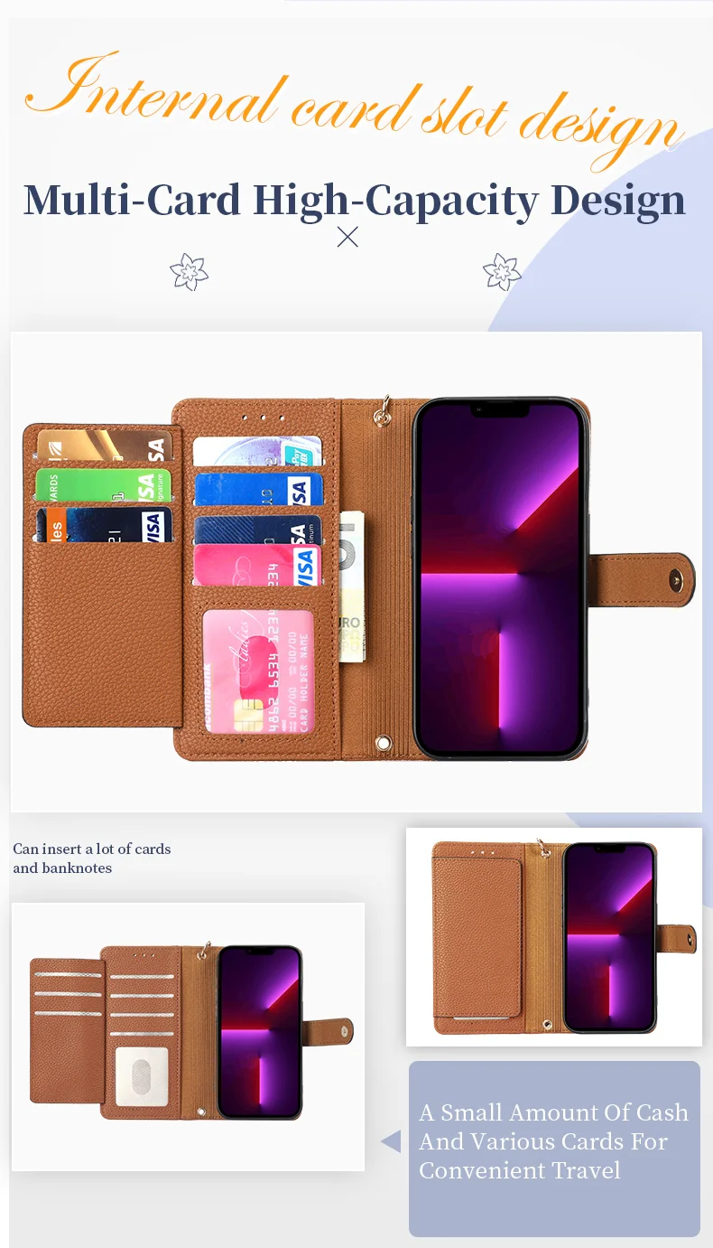 For iPhone 13 Pro Case RFID Blocking Zipper Leather Phone Cover with Wallet Card Slots - Black-Cellmalls