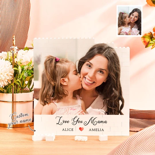 Custom Photo Building Block Puzzle Square Photo Brick Mother's Day Gift
