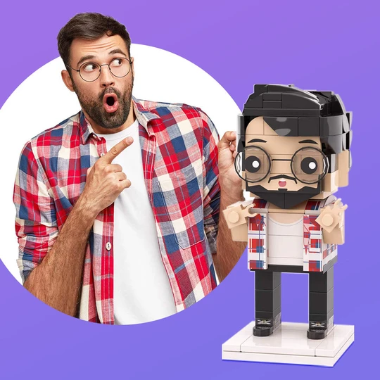 Birthday Gifts Full Body Customizable 1 Person Custom Brick Figures Small Particle Block Toy Brick Me Figures Funny Boy