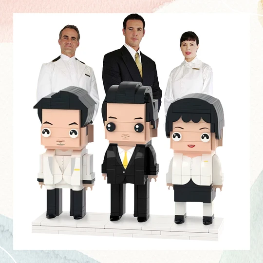Gifts for Colleagues Full Body Customizable 3 People Custom Brick Figures Small Particle Block