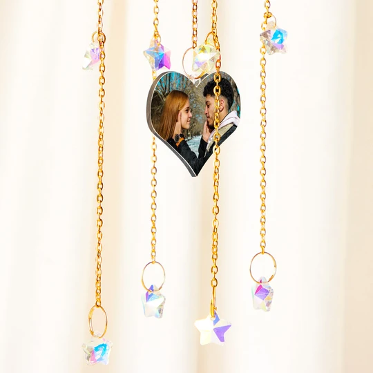 Custom Photo Wind Chimes Colorful Star Pendant Creative Gifts