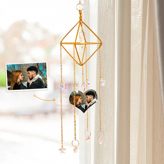 Custom Photo Wind Chimes Colorful Star Pendant Creative Gifts