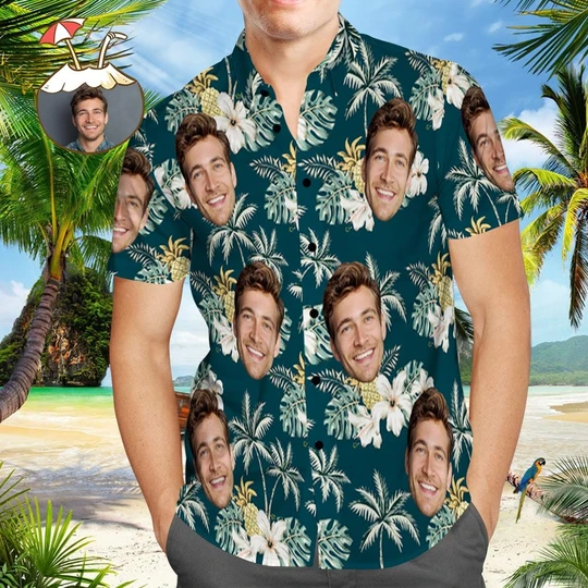 Custom Hawaiian Shirts With Face Vintage Hawaiian Shirts-Unisex