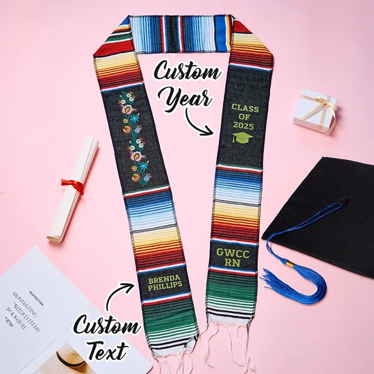 Personalized Mexican Graduation Stole Class of 2025 Graduation Gift for Graduates