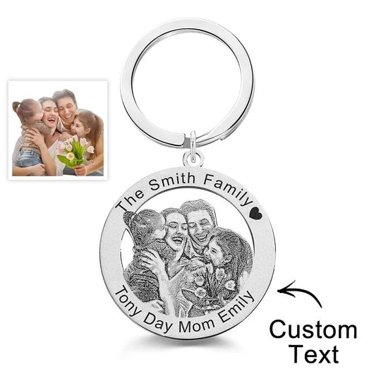 Custom Photo Keychain Creative Family Theme Gifts