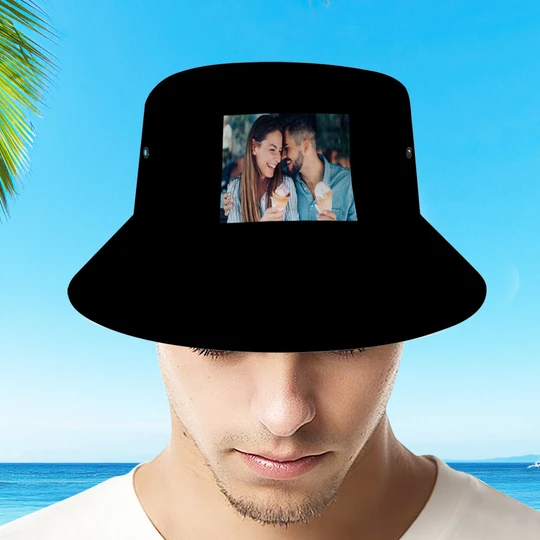 Custom Photo Bucket Hat Personalized Summer Sun Hat Fisherman Cap