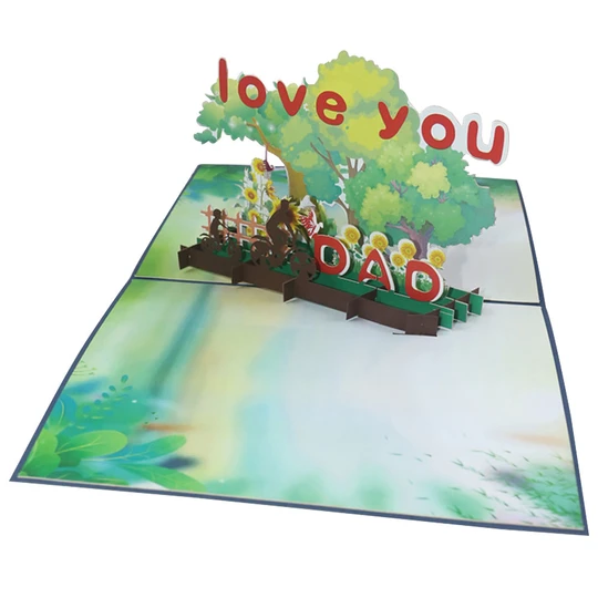 Father's Day Card I Love You Dad 3D Pop Up Greeting Card for Him