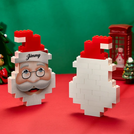 Personalized Santa Claus Building Blocks Christmas Block Brick Puzzles