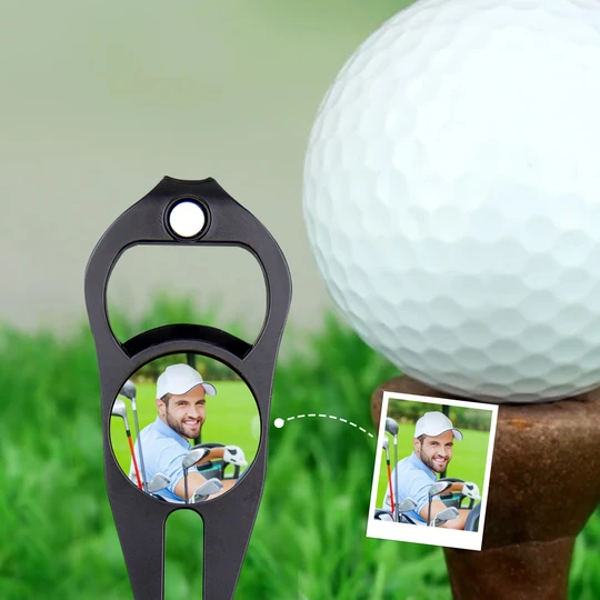 Custom Photo Golf Ball Marker Bottle Opener Golf Fork Ball Marker for Golf Practice