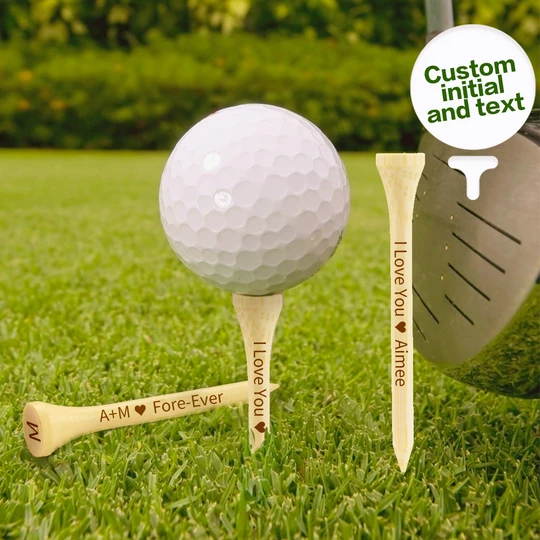 Personalized Engraved Bamboo Golf Tees with Text for Golf Training