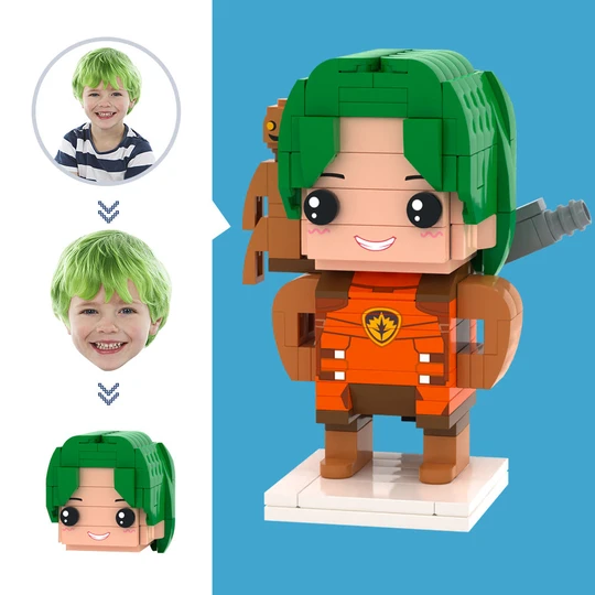 Customized Head Rocket Raccoon Figures Small Particle Block Toy Customizable Brick Art Gifts