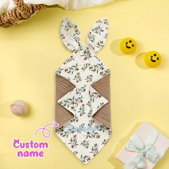 Personalized Soothe Towel Bibs Cute Soft Sleeping Towel with Embroidered Name Gifts for Baby