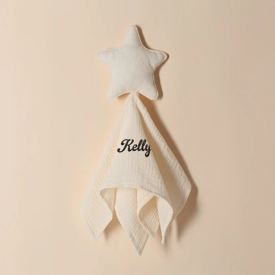 Personalized Soothe Towel Bibs Star Soft Sleeping Towel with Embroidered Name Gift for Baby