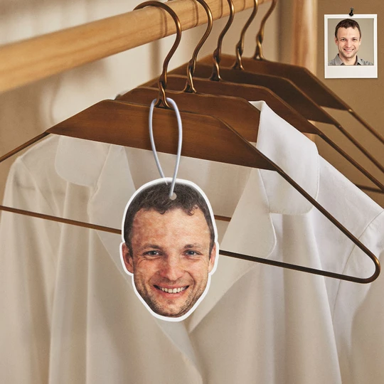 Custom Funny Car Air Freshener with Your Face Rearview Mirror Hanging Ornament Air Freshener