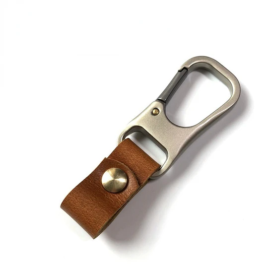 Genuine Leather Metal Car Keychain
