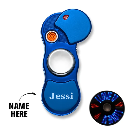 Custom Engraved Lighter LED Fidget Spinner Creative Gifts