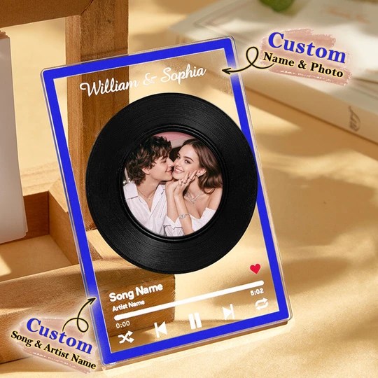Personalized NFC Vinyl Record Plaque Rotatable Vinyl Record Music Plaque Gift for Lover
