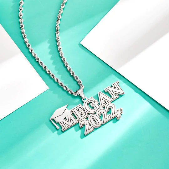 Custom Engraved Necklace Graduation Name Necklace Creative Graduation Gift