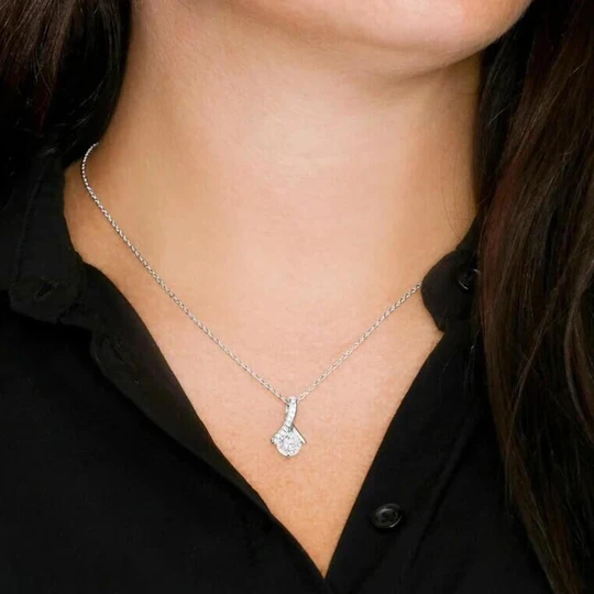 Personalized Message Card with Diamond Necklace Birthday Gift for Wife