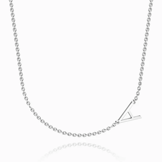 Custom Initial Letter Necklace S925 Silver