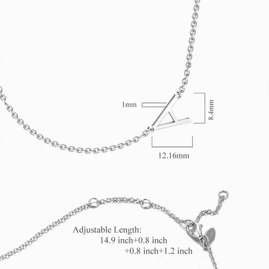 Custom Initial Letter Necklace S925 Silver