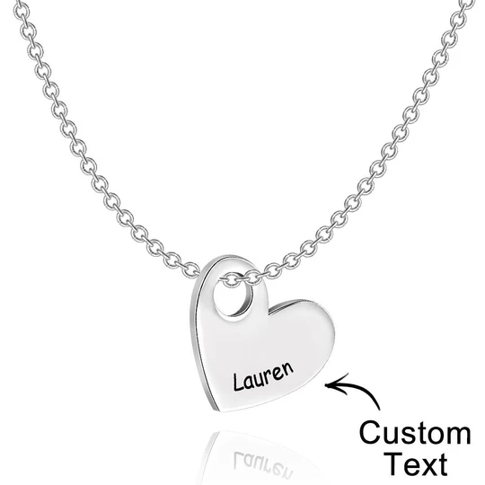 Engraved Love Letter Necklace Fashionable Heart Shaped Necklace For Her