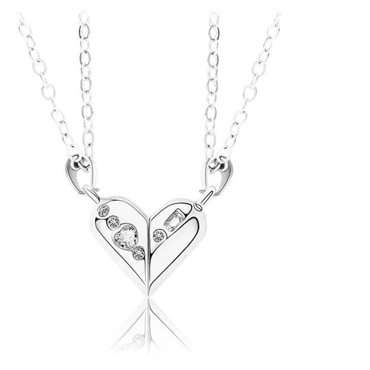 Magnetic Rotating Couples Necklaces Heart Necklace Gifts for Him and Her